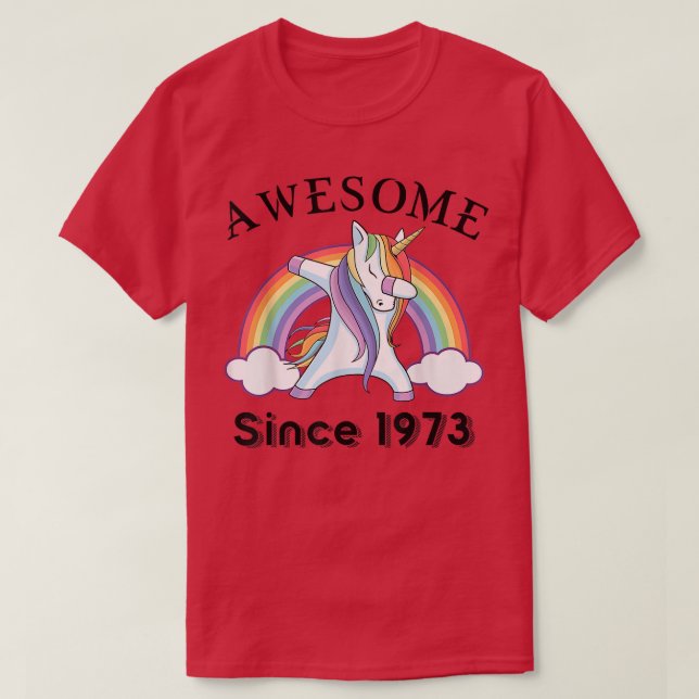 49 Years Old Awesome since 1973 49th Birthday T-Sh T-Shirt (Design Front)