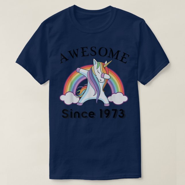 49 Years Old Awesome since 1973 49th Birthday  T-Shirt (Design Front)