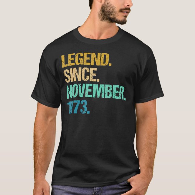 49 Years Old  Awesome Since November 1973 49th Bir T-Shirt (Front)