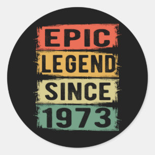 49 Years Old Bday 1973 Epic Legend 49th Birthday Classic Round Sticker