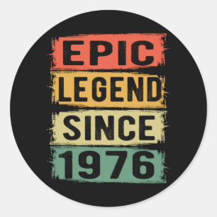 49 Years Old Bday 1976 Epic Legend 49th Birthday Classic Round Sticker