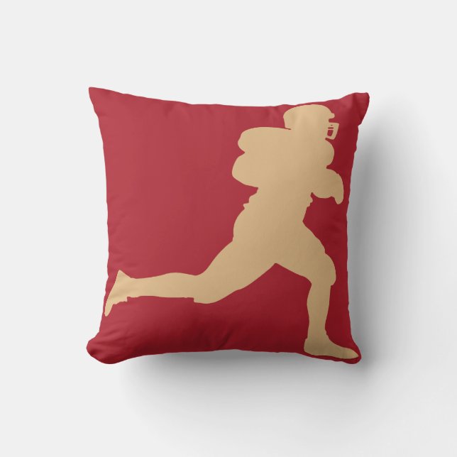 49er Gold Football Pillow (Front)