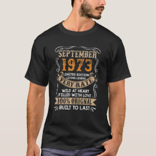 49th Birthday  1973 Years Old Retro Vintage Septem T-Shirt