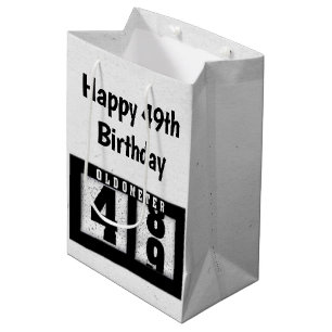 49th Birthday Black Odometer Medium Gift Bag