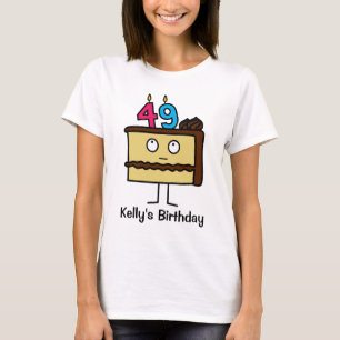 49th Birthday Cake with Candles T-Shirt