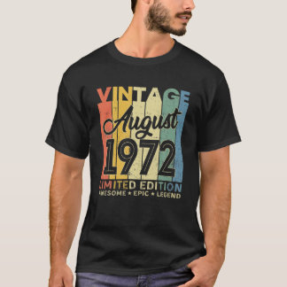 49Th Birthday Decoration August 1972 Men Women 49 T-Shirt