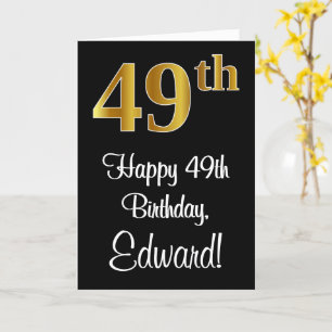 49th Birthday ~ Elegant Luxurious Faux Gold Look # Card