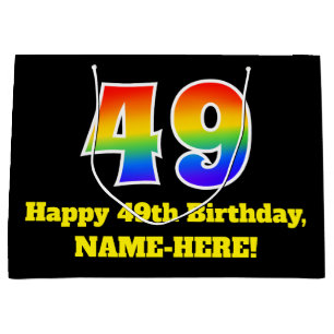 49th Birthday ~ Fun, Colourful, Vibrant, Rainbow 4 Large Gift Bag