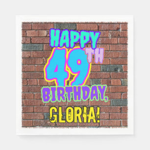 49th Birthday ~ Fun, Urban Graffiti Inspired Look Napkin