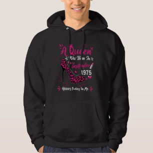 49th Birthday High Heel A Queen Was Born In Septem Hoodie