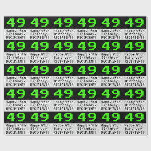 49th Birthday - Nerdy / Geeky Style "49" and Name Wrapping Paper