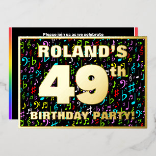 49th Birthday Party — Fun, Colourful Music Symbols
