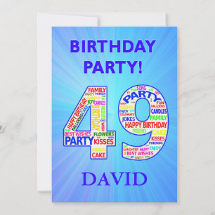 49th Birthday Party Invitation Add a Name