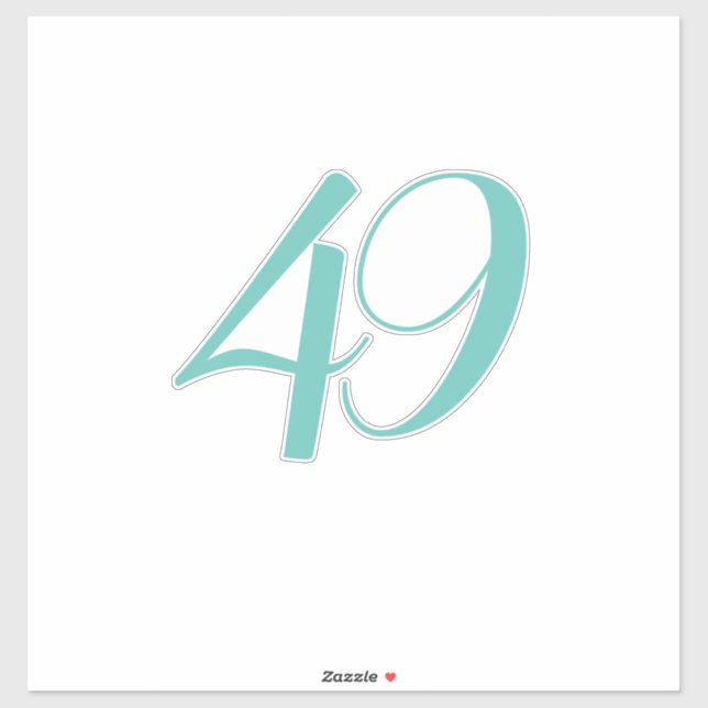 49th Birthday Party Teal Forty Nine Custom Age (Sheet)