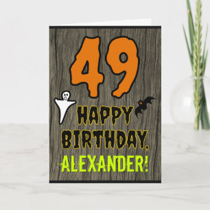 49th Birthday: Spooky Halloween Theme, Custom Name Card