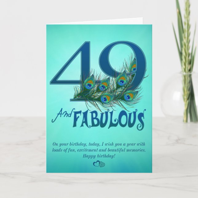 49th Birthday template Cards (Front)