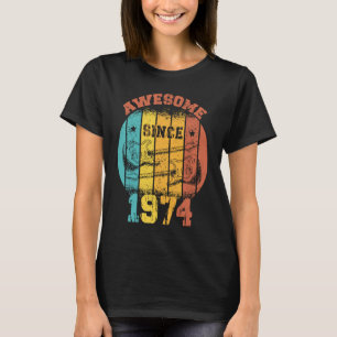 49th Birthday Vintage 1974 Retro 49 Years old Guit T-Shirt