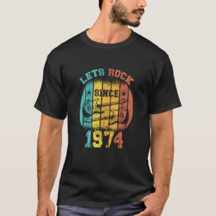 49th Birthday Vintage 1974 Retro 49 Years old Guit T-Shirt