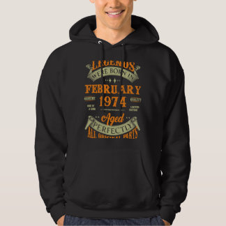 49th Birthday Vintage Legends Born In February 197 Hoodie