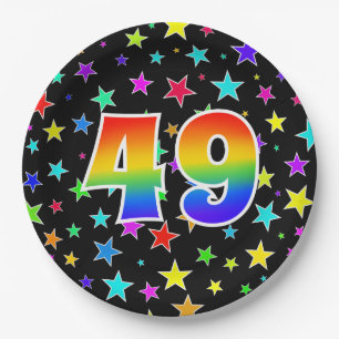 49th Event: Bold, Fun, Colourful Rainbow 49 Paper Plate