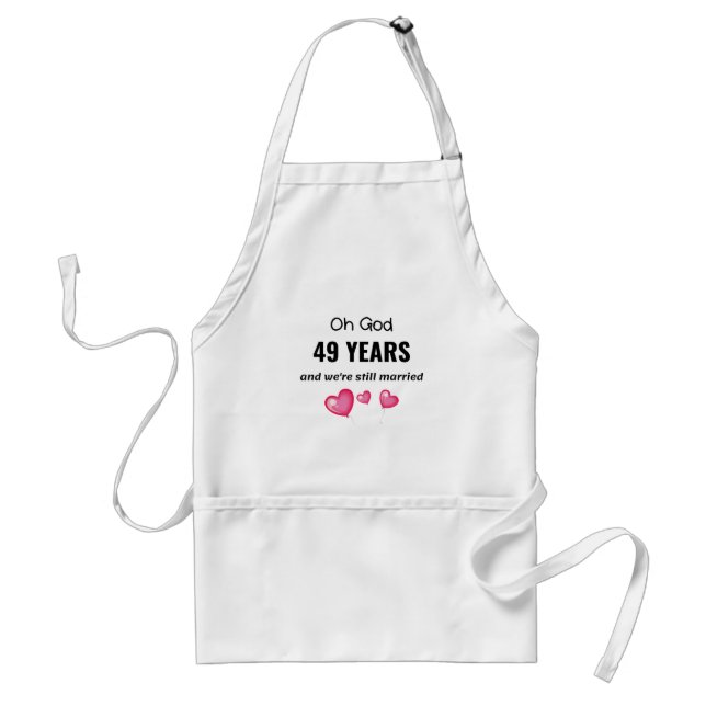 49th Wedding Anniversary Funny Gift for Him or Her Standard Apron (Front)