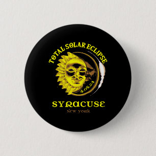 4.08.24 Total Solar Eclipse 2024 Syracuse York 6 Cm Round Badge
