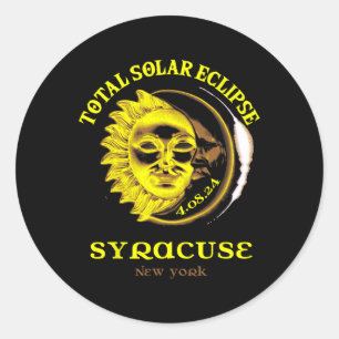 4.08.24 Total Solar Eclipse 2024 Syracuse York Classic Round Sticker