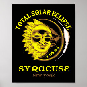 4.08.24 Total Solar Eclipse 2024 Syracuse York Poster