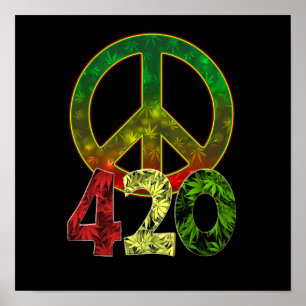 4 20 Peace Poster