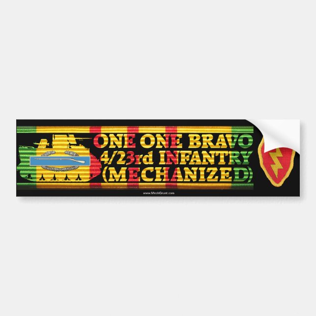 4/23rd Inf. Mech. One One Bravo Bumper Sticker (Front)