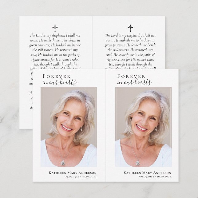 4.25"x2.75" Photo Memorial Prayer Card (Front/Back)