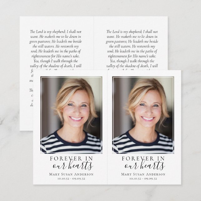 4.25"x2.75" Photo Memorial Prayer Card (Front/Back)