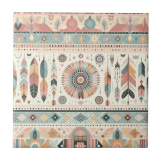 4.25 x 4.25 pink tribal ceramic tiles