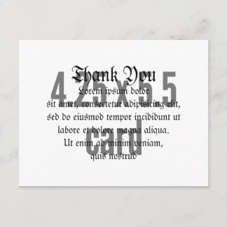 4.25 x 5.5 Horizontal Thank You Card