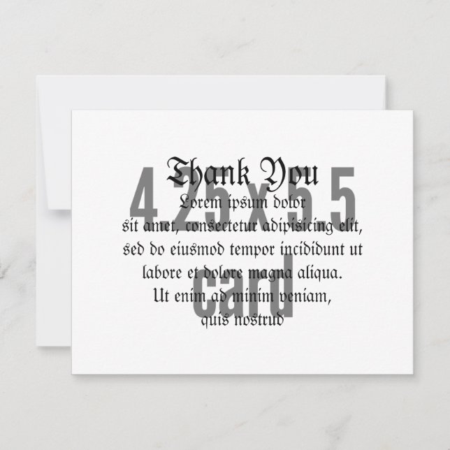 4.25 x 5.5 Horizontal Thank You Card (Front)