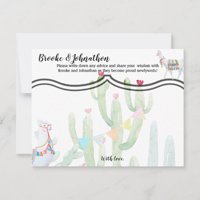 4.25x5.5 Advice Card Boho Llama Bohemian Cacti Des (Front)