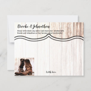4.25x5.5 Advice Card Boots Country Rustic Western