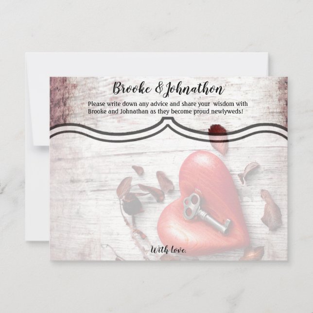 4.25x5.5 Advice Card Country Wood Key to my Heart  (Front)