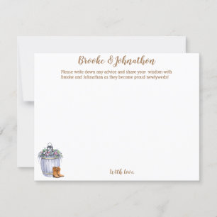 4.25x5.5 Advice Card Summer Country Wedding Rustic