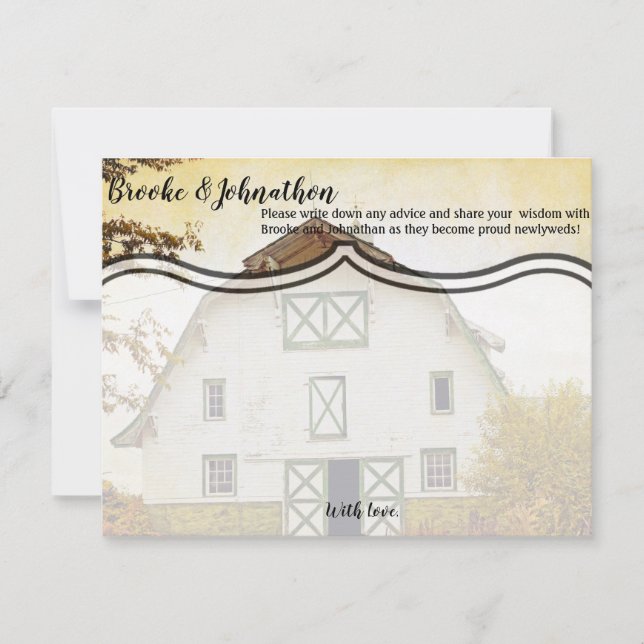 4.25x5.5 Advice Card Sunset Barn Country Rustic Fi (Front)