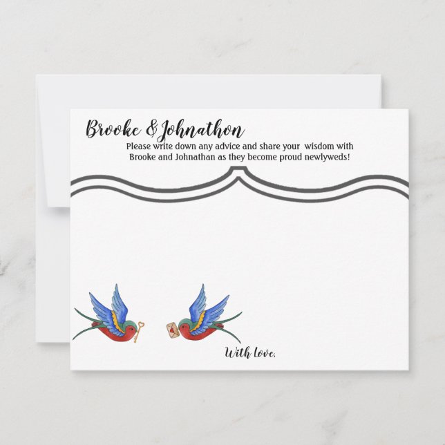 4.25x5.5 Advice Card Traditional Bird Tattoo Sparr (Front)