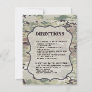 4.25x5.5 Direction Card Army Air Force  OCP Camo