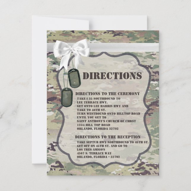 4.25x5.5 Direction Card Army Air Force  OCP Camo (Front)