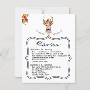 4.25x5.5 Direction Card boho deer Buck Head Browni