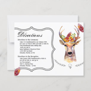 4.25x5.5 Direction Card boho deer Buck Head Browni