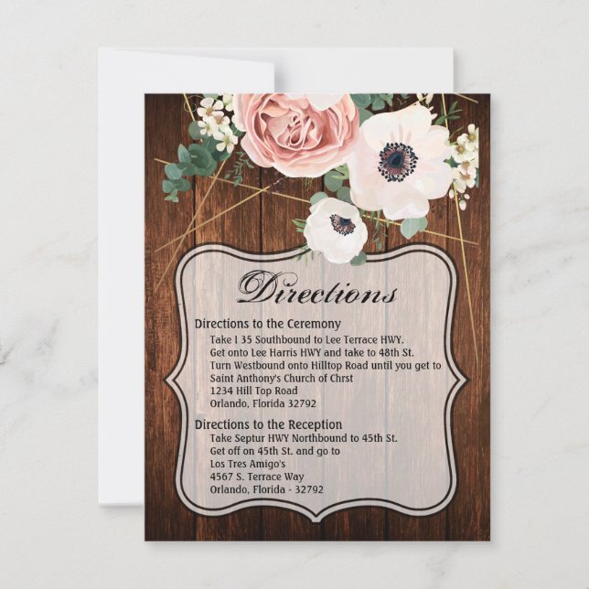 4.25x5.5 Direction Card Geometric Country Barn Woo (Front)