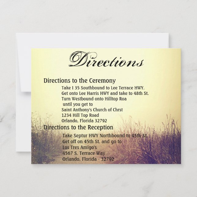 4.25x5.5 Direction Card Sunrise Pathway Walkway Pa (Front)