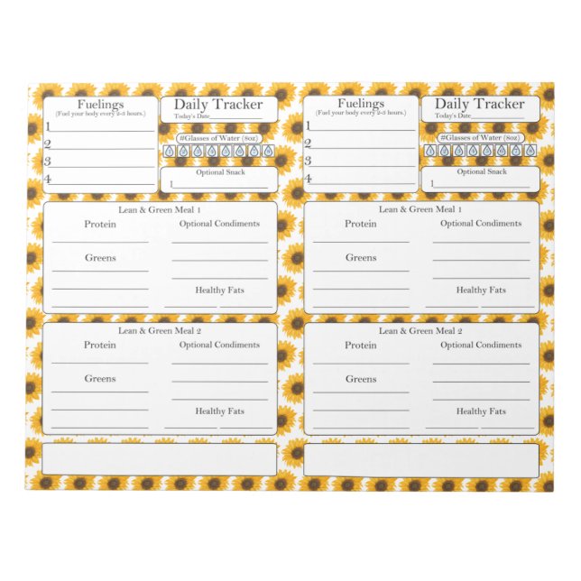 4-2-1 Meal Tracker Notepad (Front)