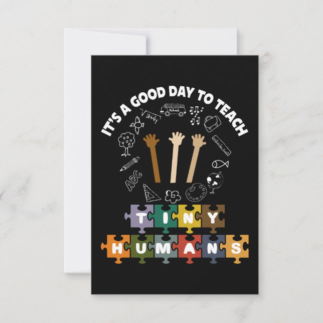 4/4, It's A Good Day To Teach Tiny Humans, Teacher RSVP Card (Front)