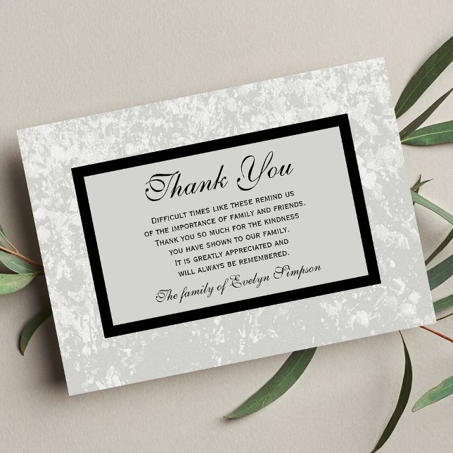4.5" x 6.25" Classic Sympathy Thank You Flat Card (Creator Uploaded)